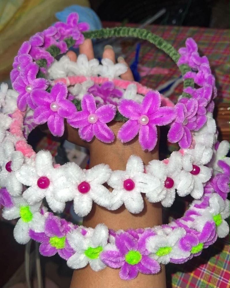 Handmade Flower Headband – Beautiful Floral Hair Crown for Women & Kids